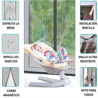 Cortina Cierre Magnético Anti Mosquitos